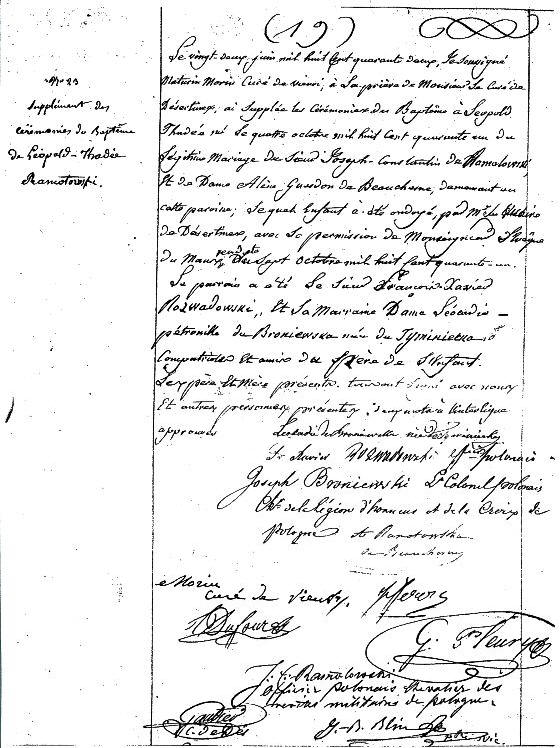 Odnalezione w archiwach kocioa w Dsertines i Archiwum Departamentalnym w Laval akty narodzin i chrztu Arthura i Lopolda.